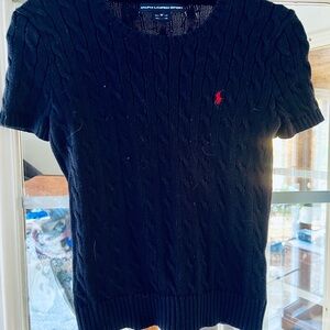 Ralph Lauren Navy Cable Knit Sweater for Women